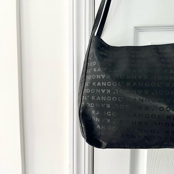 Kangol Australia Black PVC Brand Spell Out Vintage Medium Shoulder Bag Y2K Shine - Picture 9 of 15